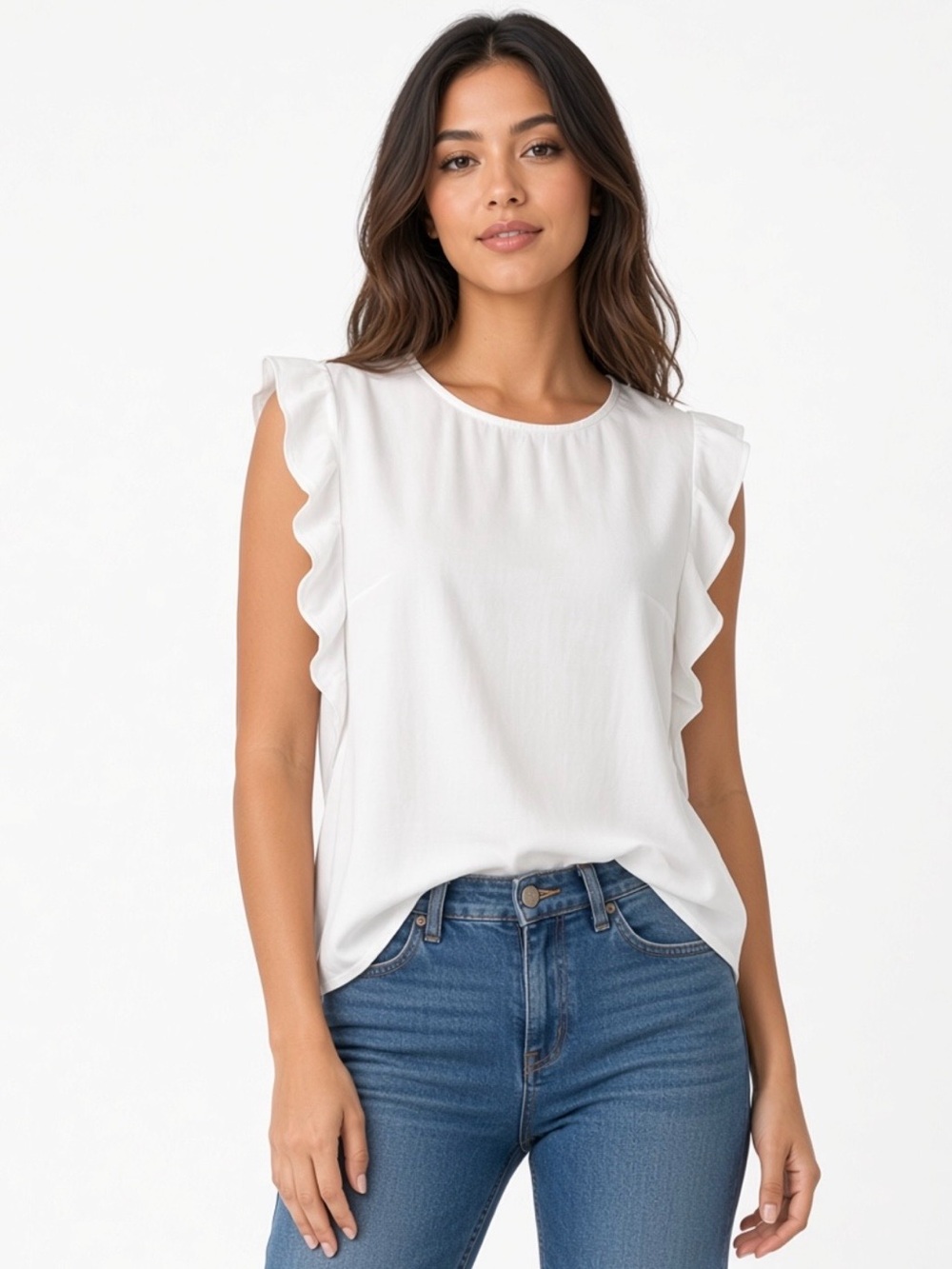 ba&sh Ivory White Top with Keyhole Detail